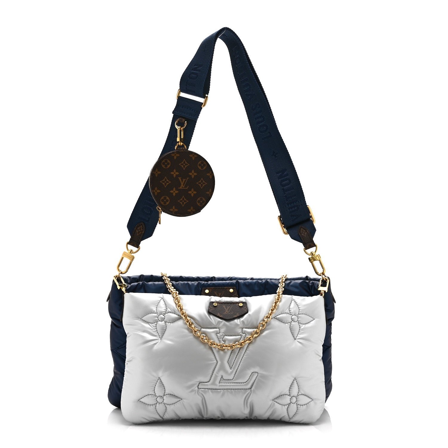 Louis Vuitton Econyl Monogram Pillow Maxi Multi Pochette Accessories Navy Silver
