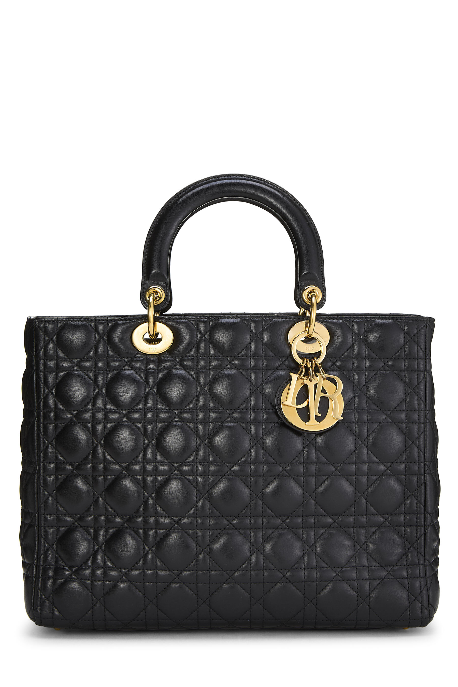 Dior Black Cannage Quilted Lambskin Lady Dior Large