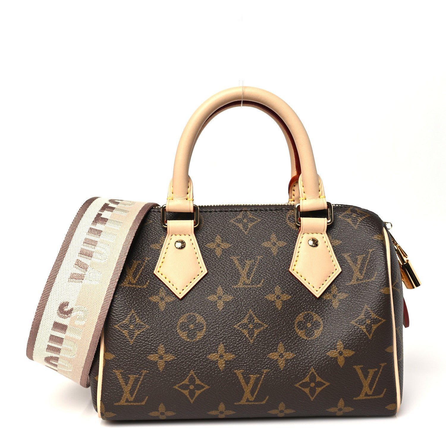 Louis Vuitton Monogram Speedy Bandouliere 20 Beige