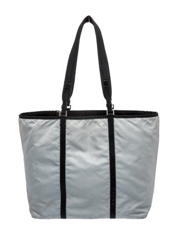 Enameled Metal Triangle Nylon Tote Bag Medium