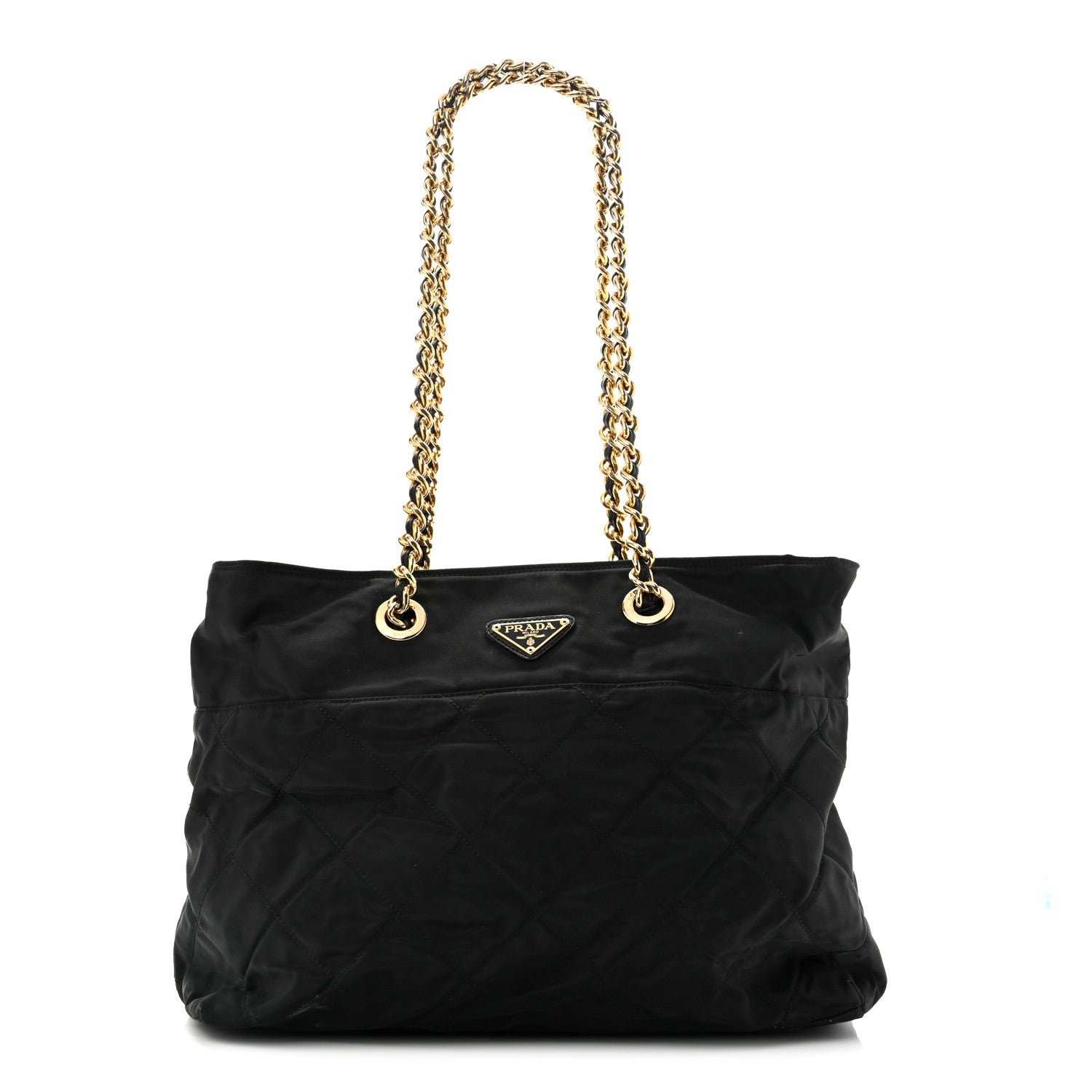Prada Nylon Tessuto Impuntu Quilted Tote Black