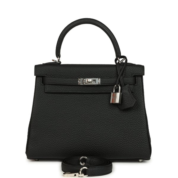 Hermes Hermes Kelly Retourne 25 Black Togo Palladium Hardware