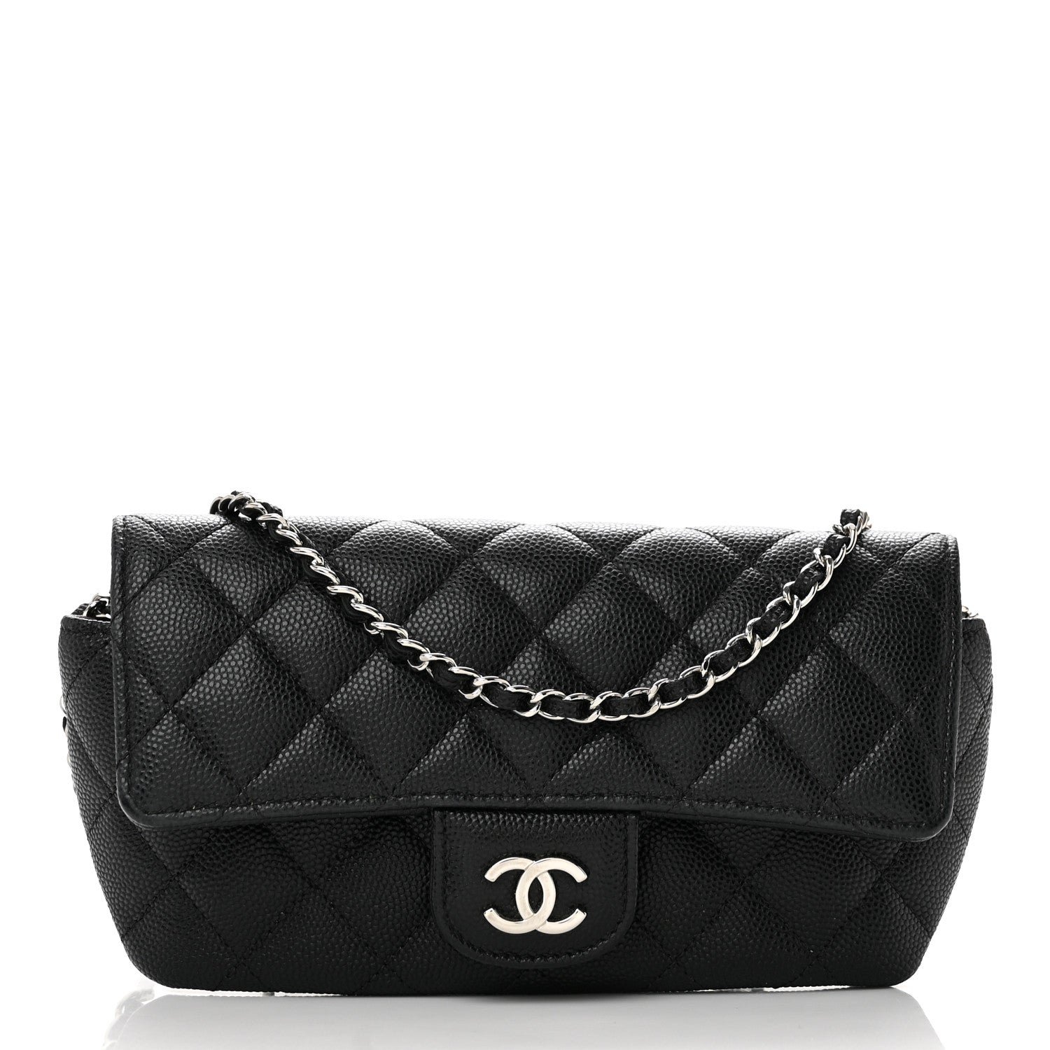 Chanel Caviar Quilted Glasses Case With Chain Black