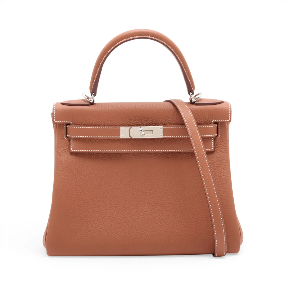 Hermès Kelly 28 Le Tournay Togo Gold Silver Metal Fittings