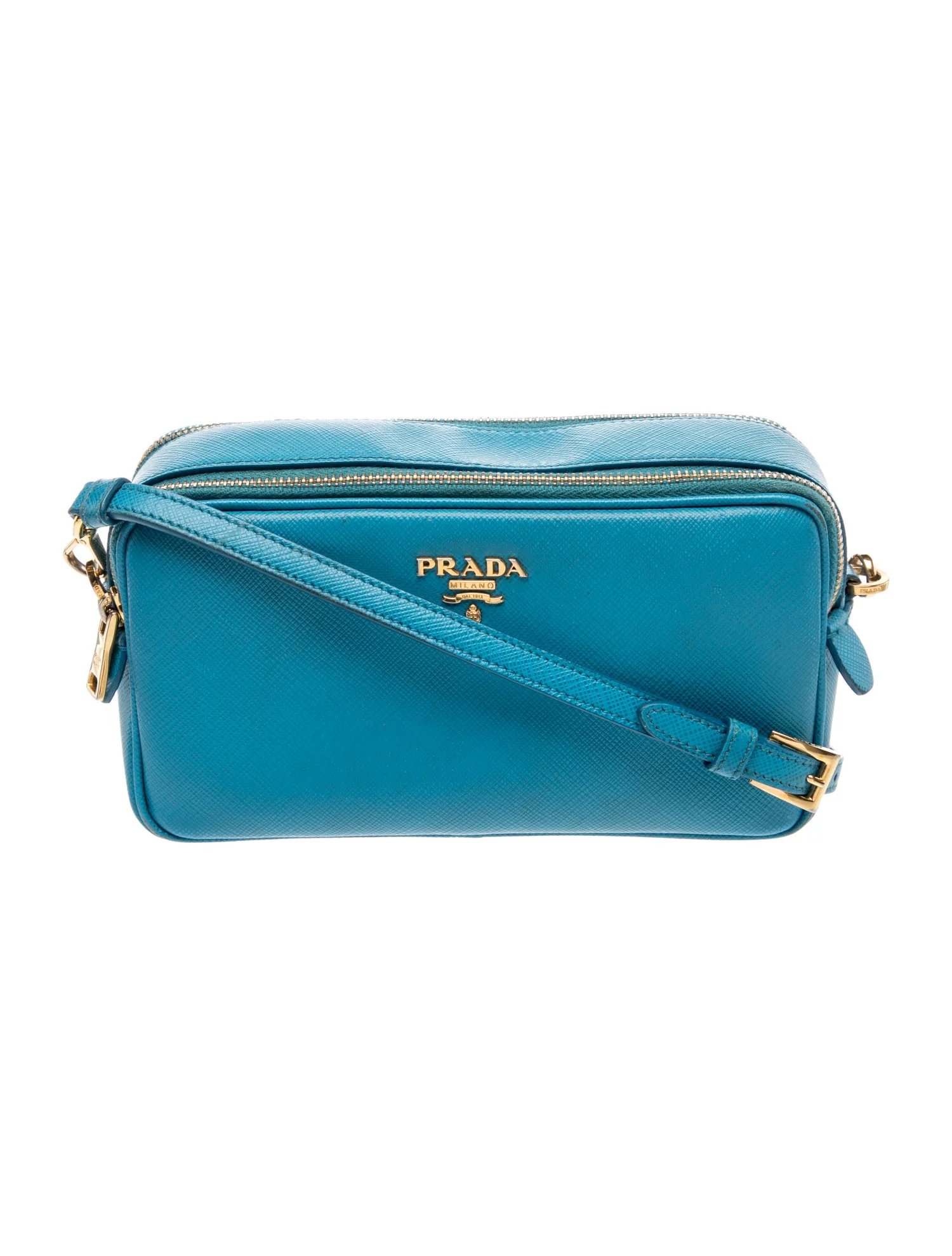 Saffiano Leather Double Zip Camera