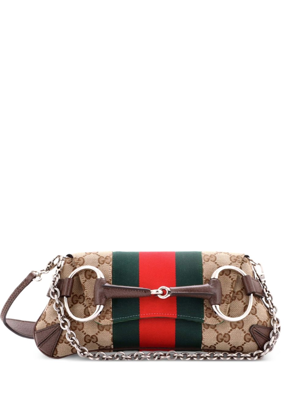 Horsebit NM Web Chain Clutch GG Canvas Small shoulder bag