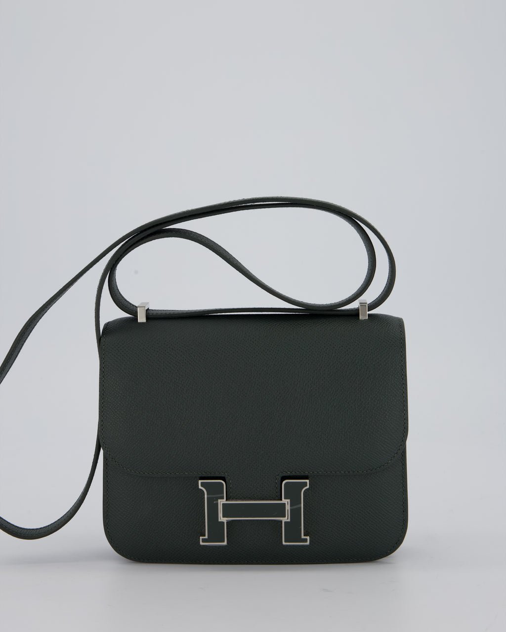 Hermès Constance III 18 Miroir Bag in Vert Mangrove Epsom Leather with Palladium and Vert Mangrove Enamel Hardware