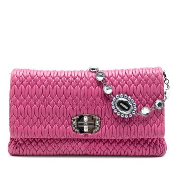 Alligator Matelasse Nappa Crystal Chain Satchel