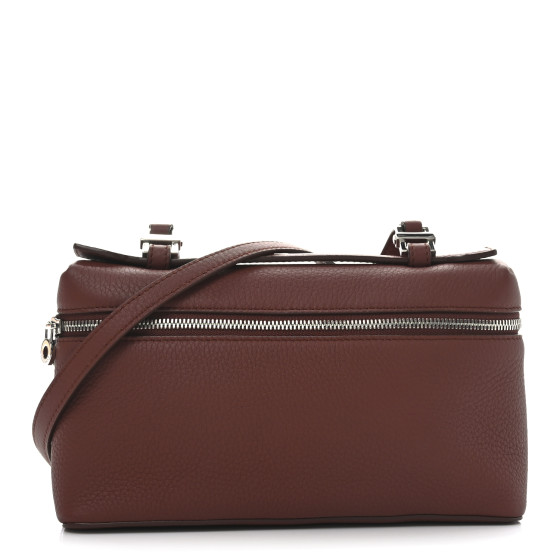 Loro Piana Grained Calfskin L19 Extra Pocket Pouch Kummel