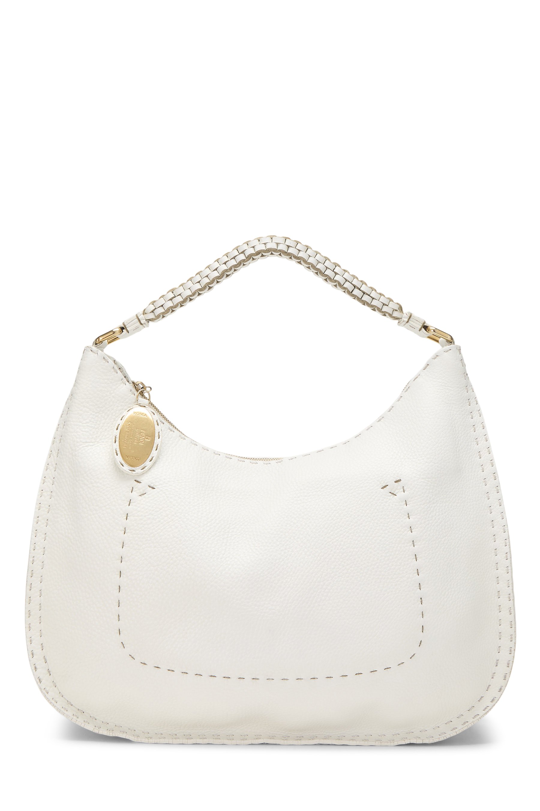 Fendi White Selleria Hobo 