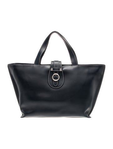 Leather Top Handle Bag Large