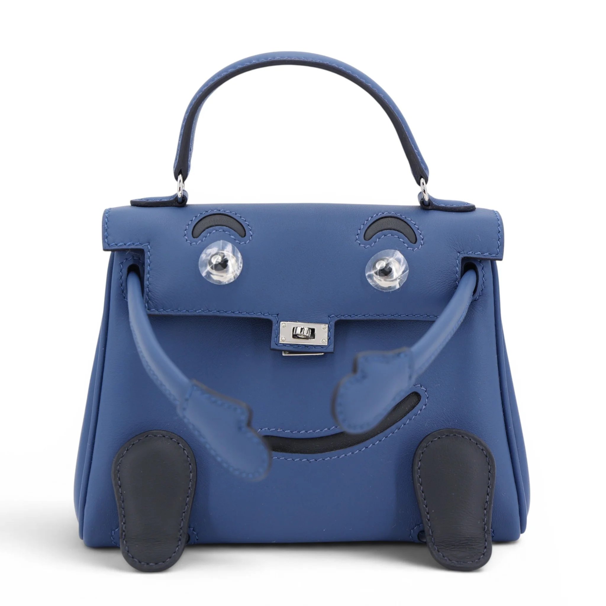 Brand New ( Rank N ) HERMÈS Limited Edition Kelly Doll Bleu Tie (P5) Caban (3Y) Swift Palladium hardware K (2025)