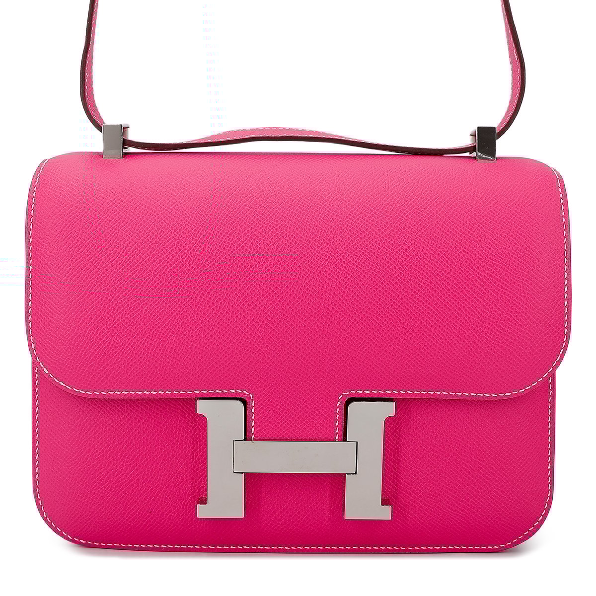 Hermes Excellent ( Rank SA ) HERMÈS Constance 24  Rose Tyrien (E5) Epsom Palladium