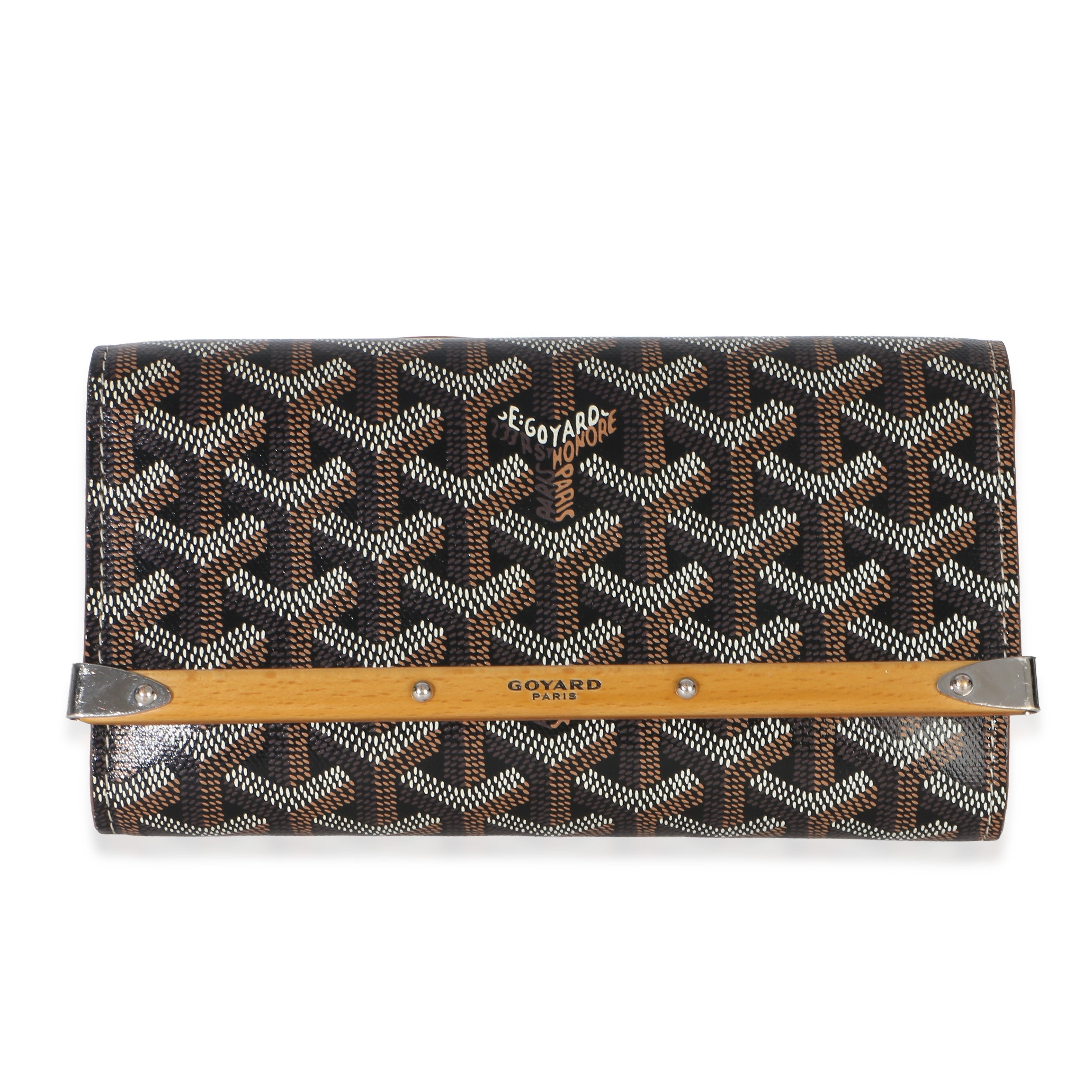 Gold Black Goyardine Monte Carlo Mini Clutch
