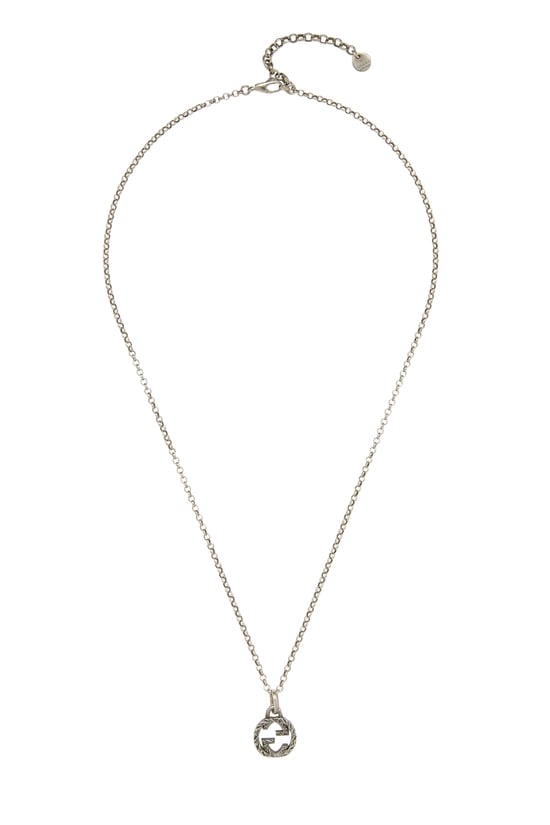 Silver Interlocking GG Necklace Small