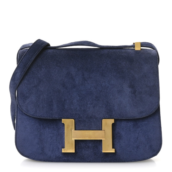 Hermes Veau Doblis Bonwit Teller Constance 23 Bleu Saphir