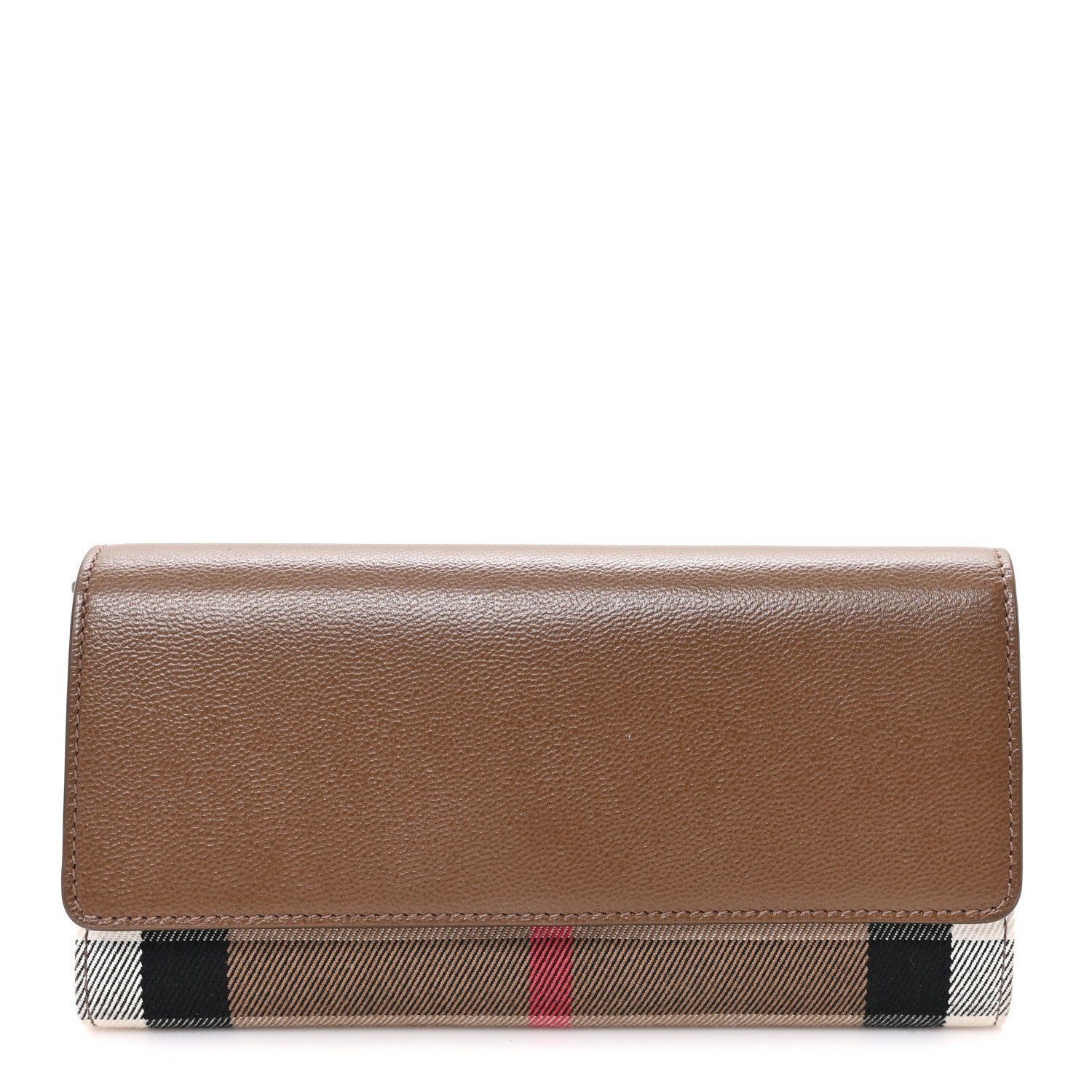 Burberry House Check Grain Calfskin Halton Wallet Tan