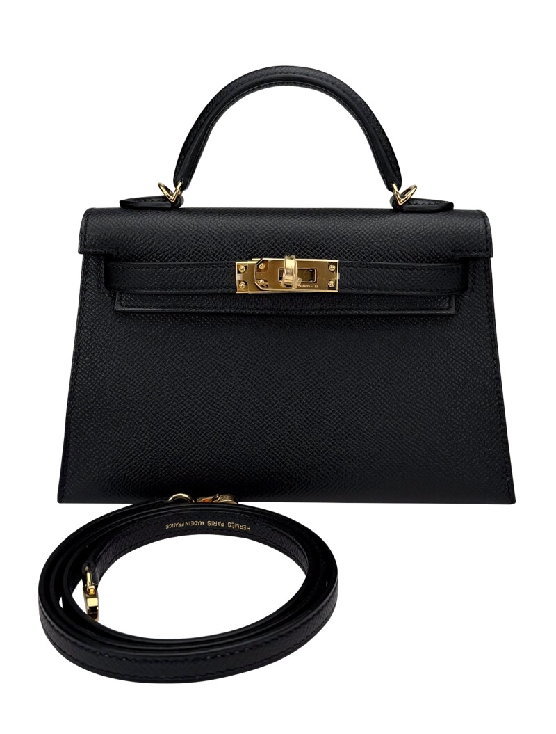 Hermes Black Epsom Mini Kelly 20 II Gold Hardware, 2025