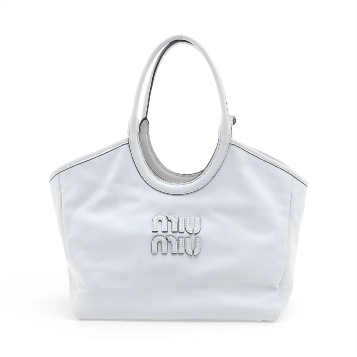 Miu Miu Ivy Leather Tote bag Gray