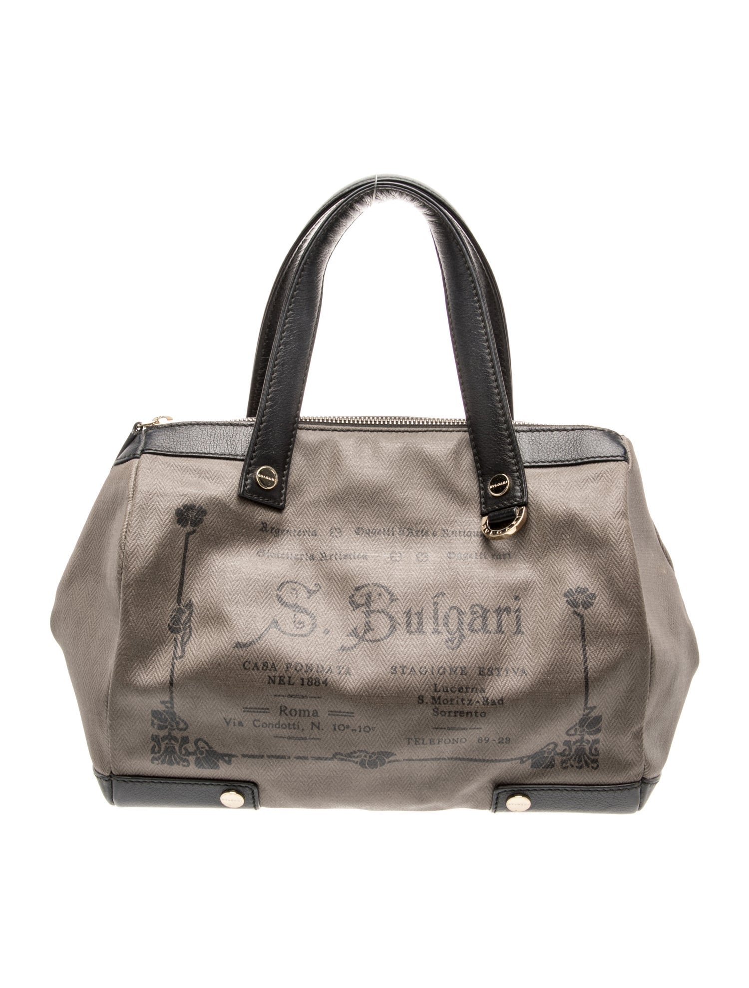 Bvlgari Leather Top Handle Bag