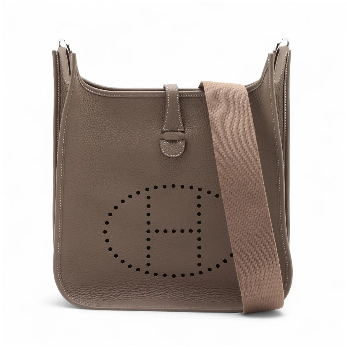 Hermès evelyn 3 29 PM Taurillon Clemence Etoupe Silver Metal Fittings