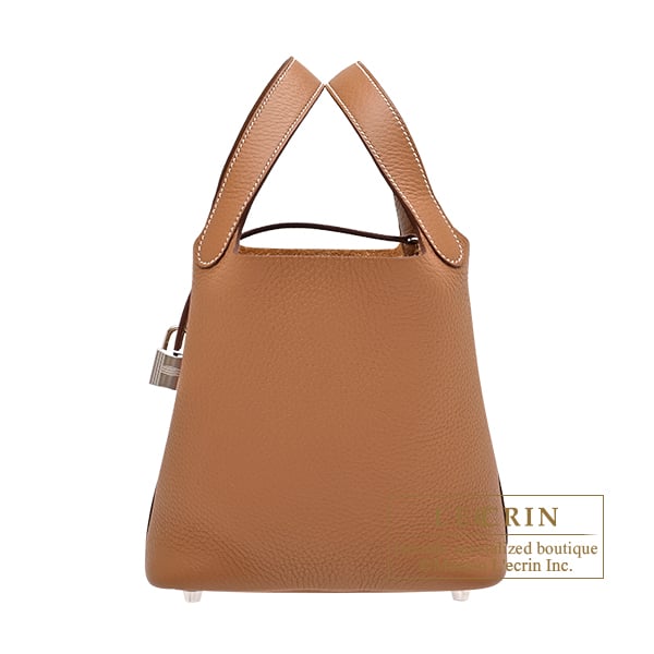 Hermes Picotin Lock bag 18/PM Gold Clemence leather Silver hardware
