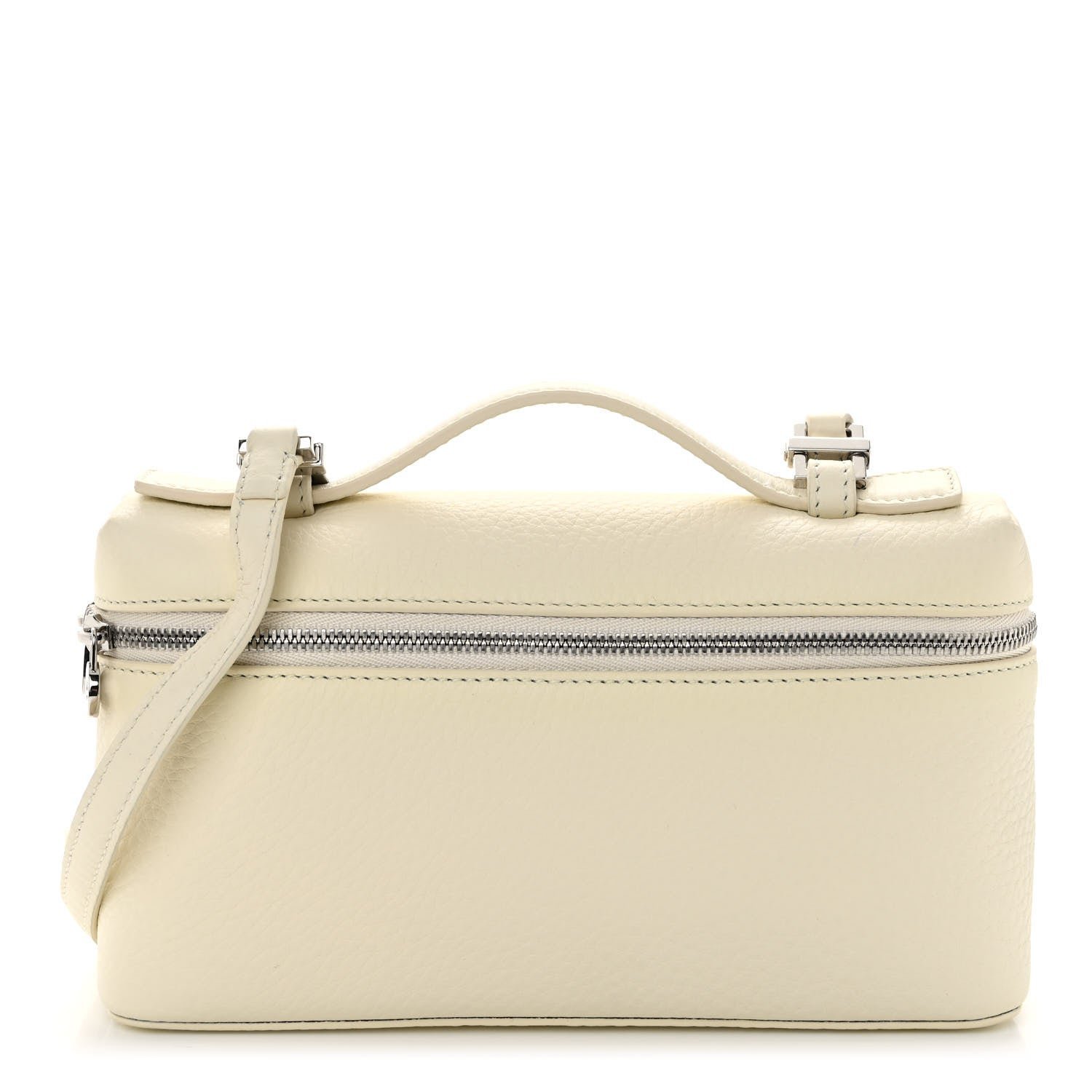 Loro Piana Grained Calfskin L19 Extra Pocket Pouch Whisper White