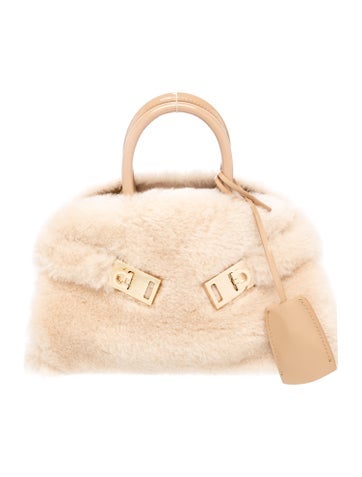Lamb Fur Top Handle Bag