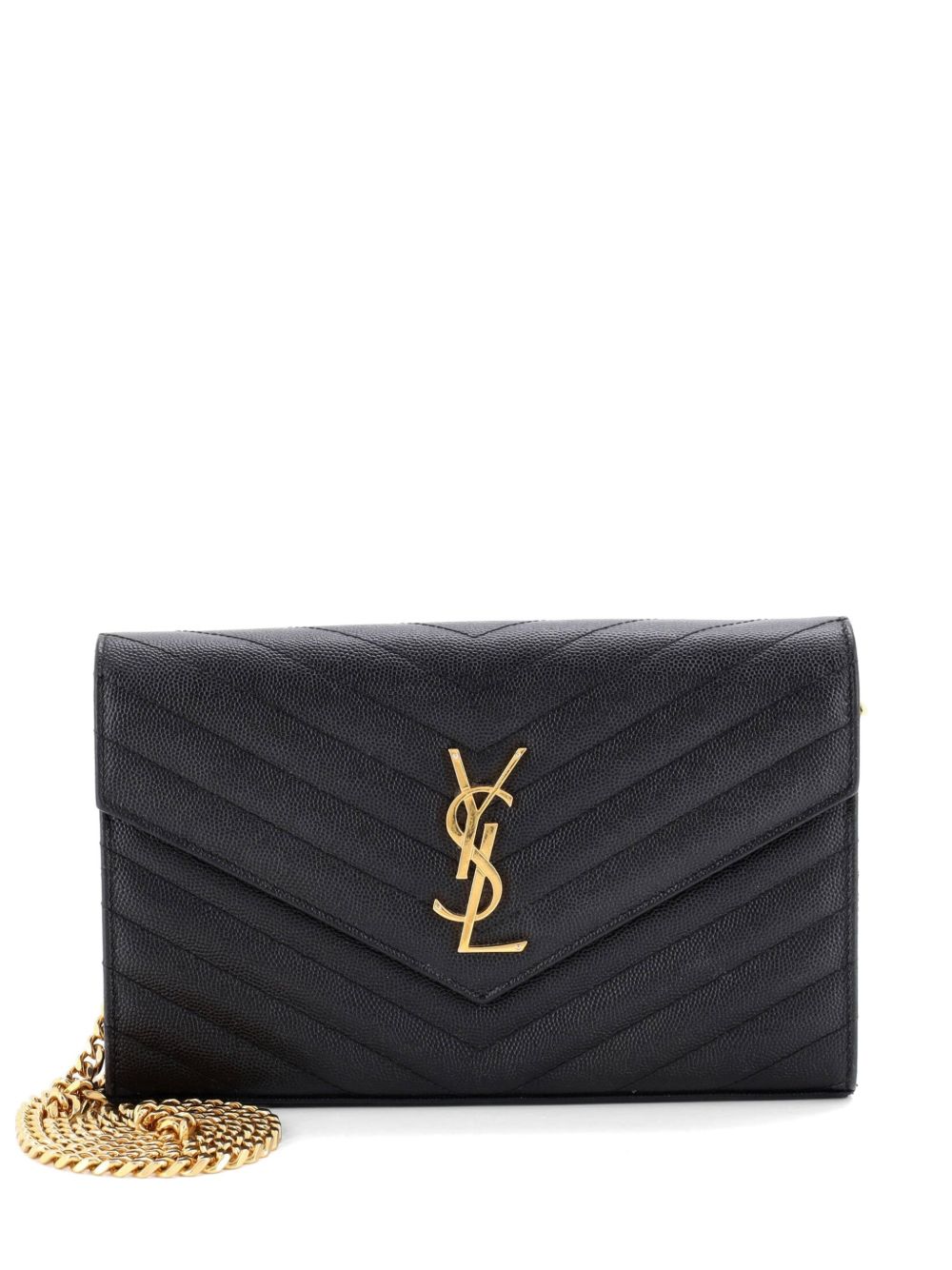 Classic Monogram Wallet on Chain Matelasse Chevron Leather Medium crossbody bag