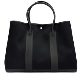 Hermes Black Negonda and Toile Garden Party 49 Voyage Palladium Hardware, 2023