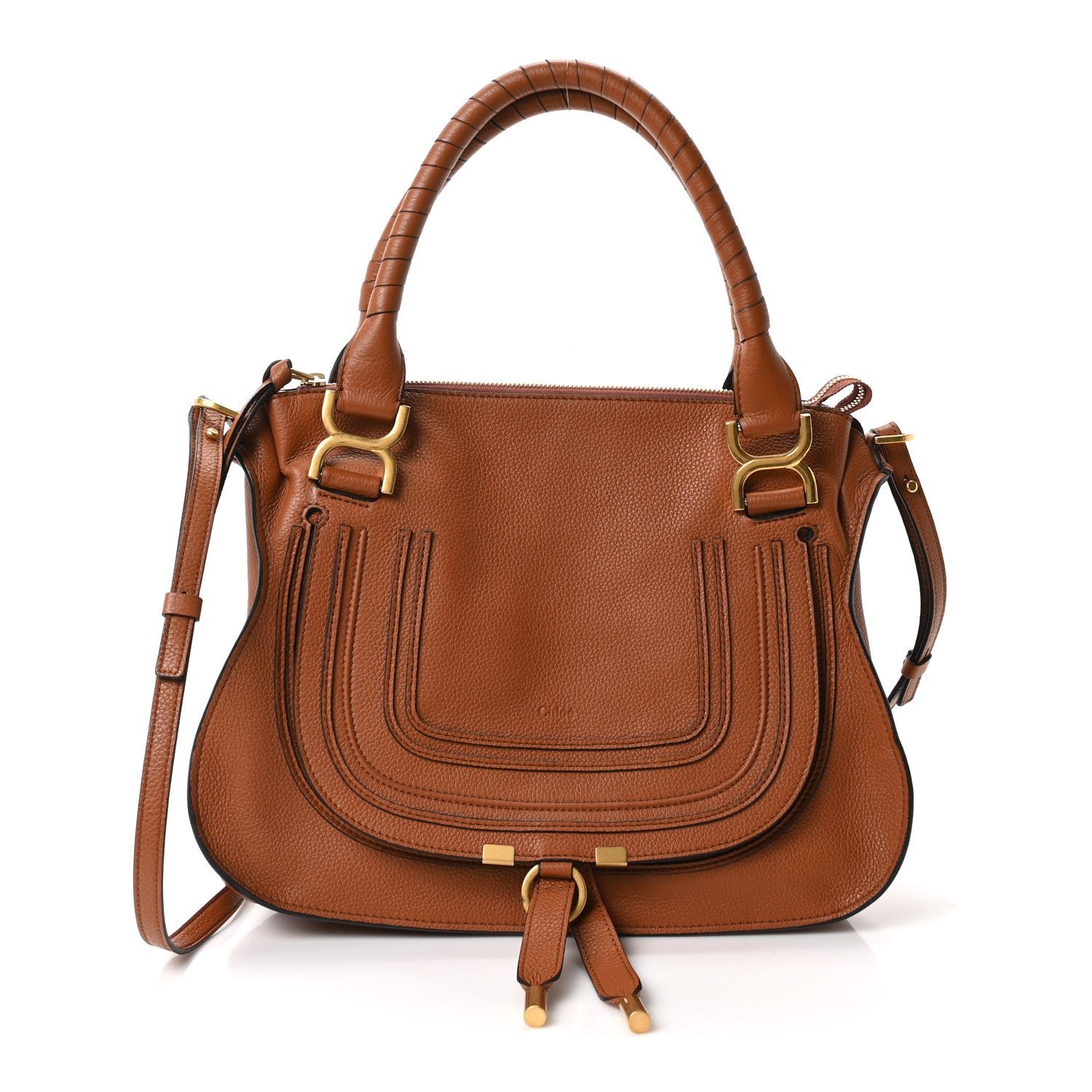 Chloe Calfskin Medium Marcie Satchel Tan