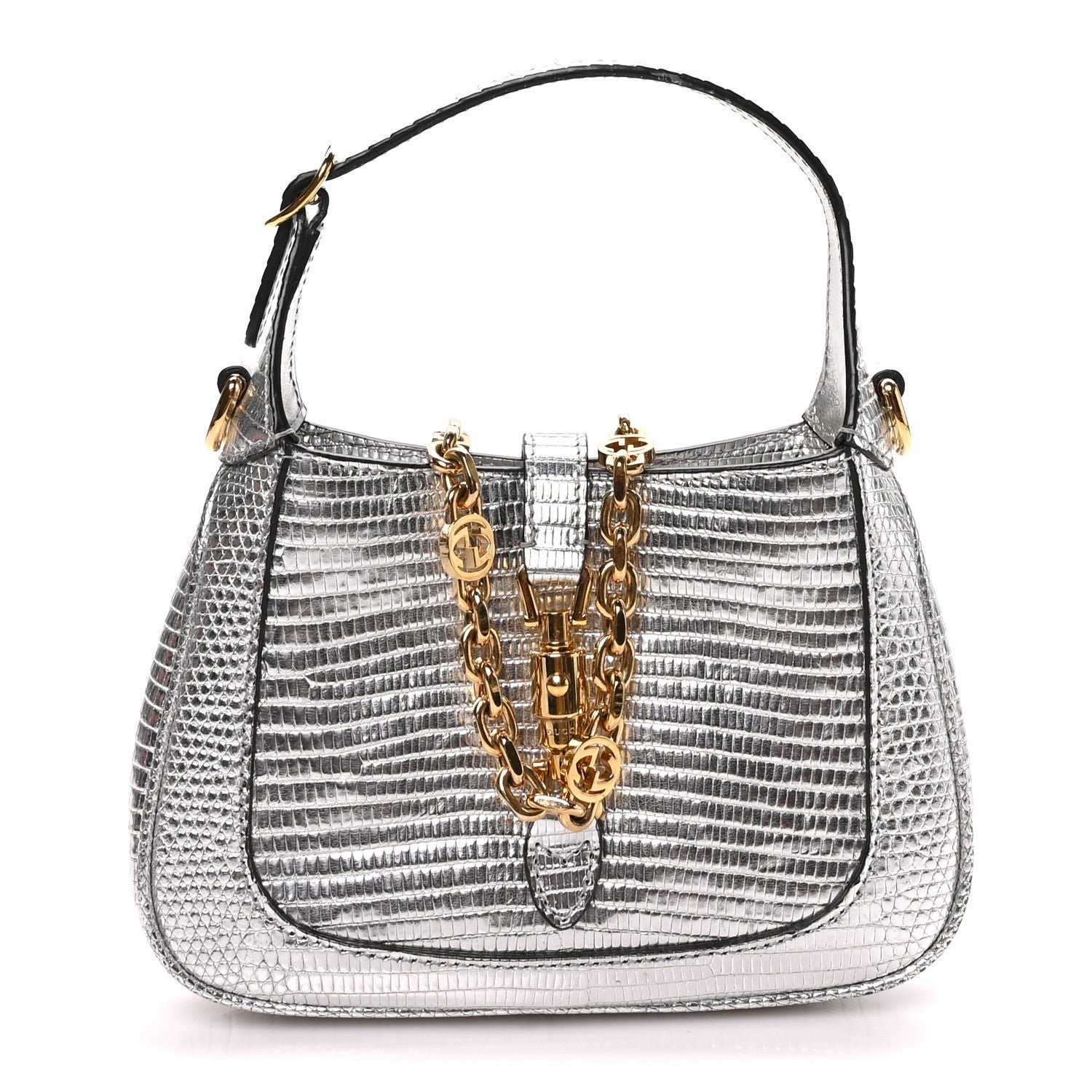 Gucci Lizard Mini Jackie 1961 Silver