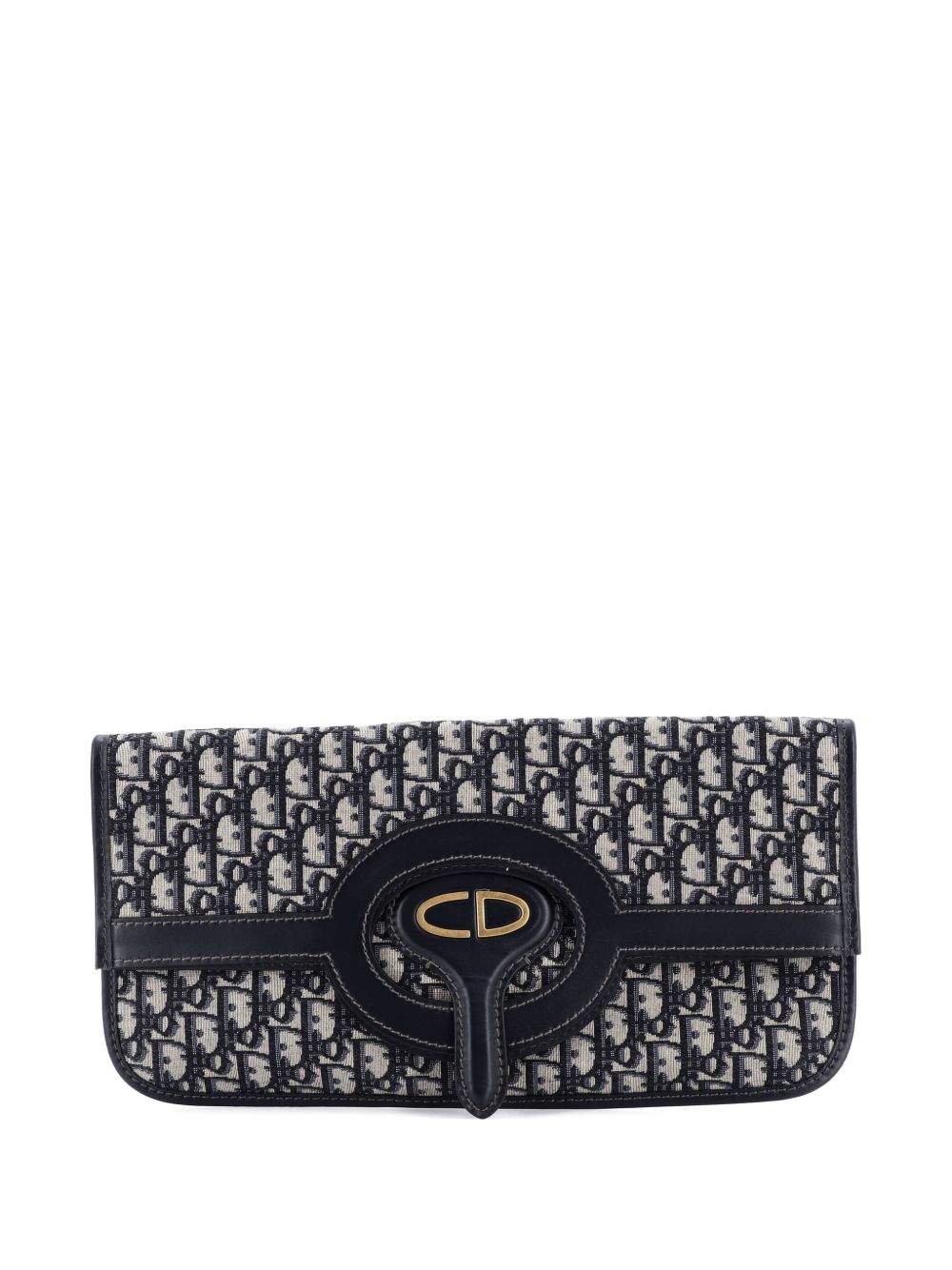 Fold Over Oblique Canvas clutch bag
