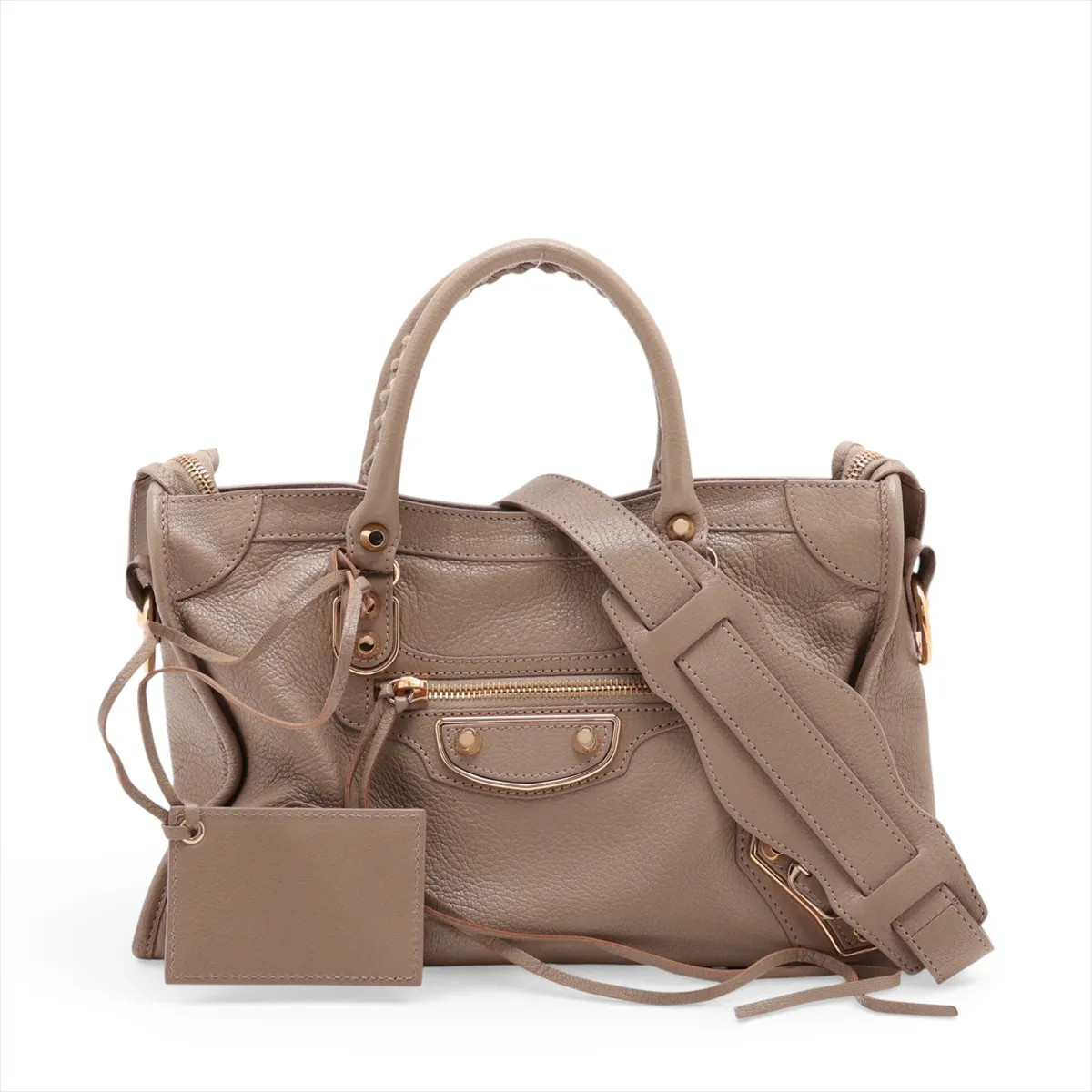 Balenciaga Classic metallic edge city 432831 Leather 2 Way Handbag Beige