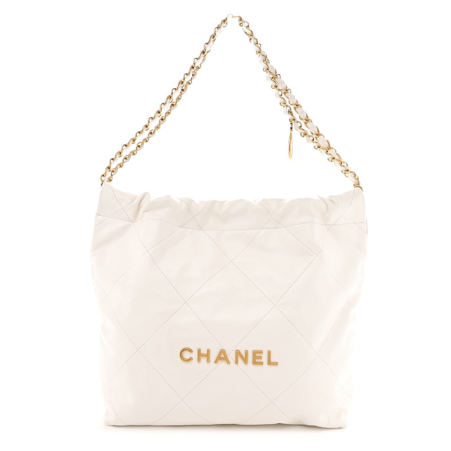 Chanel Shiny Calfskin Quilted Small Chanel 22 White