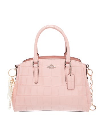 Coach Embossed Leather Top Handle Bag