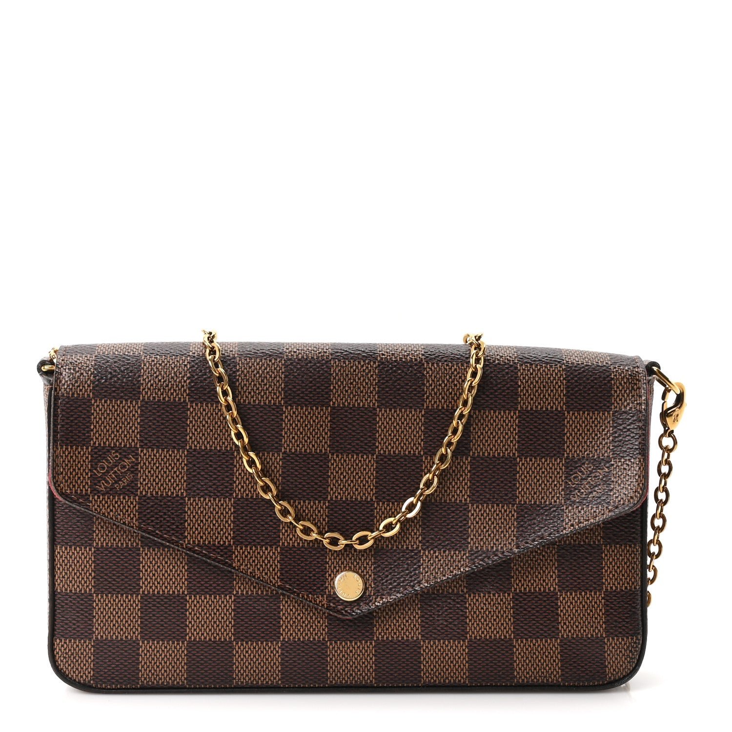 Louis Vuitton Damier Ebene Pochette Felicie Chain Wallet