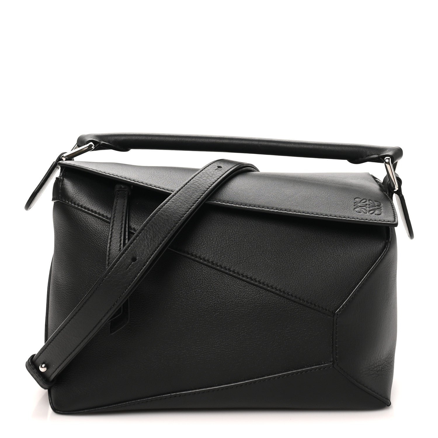 Loewe Calfskin Small Puzzle Edge Bag Black