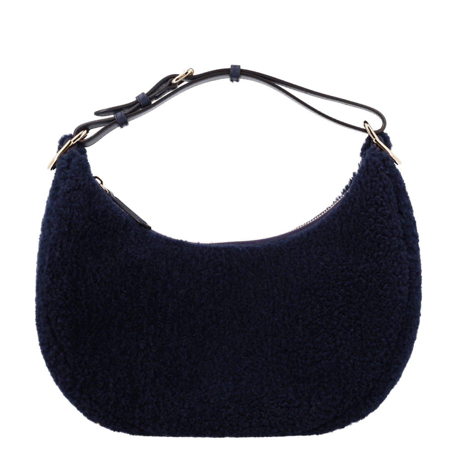 Fendi Sheep Fur Vitello Grace Small Fendigraphy Hobo Midnight