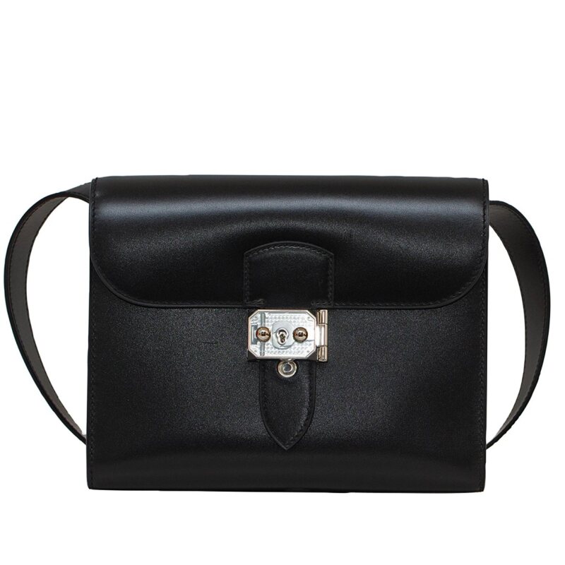 Hermes Limited Edition Black Box Sac a Depeches 21 bag Squelette Palladium Hardware, 2024
