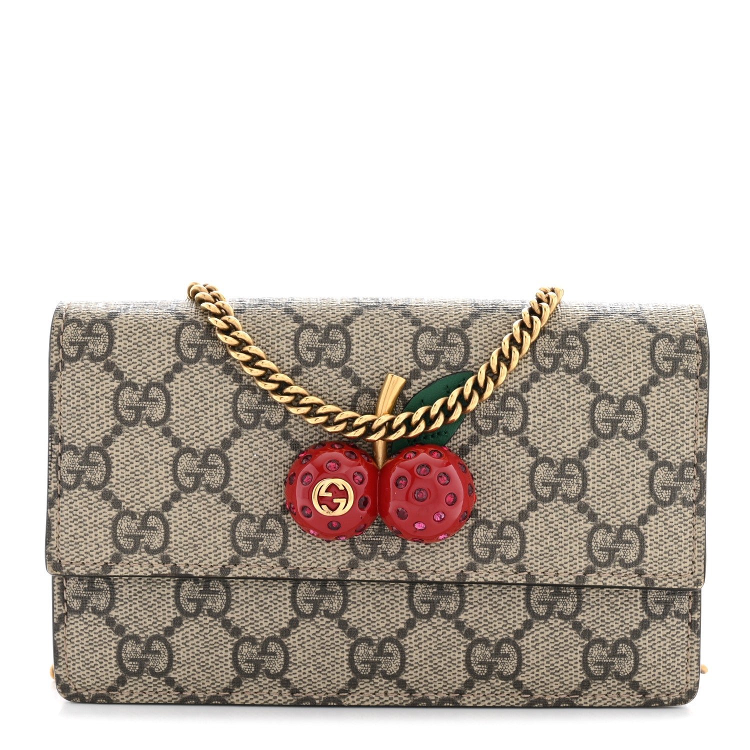 Gucci GG Supreme Monogram Mini Cherry Chain Bag