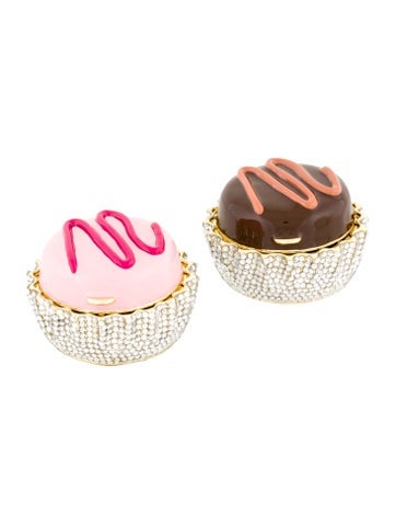 Judith Leiber Crystal and Brass "Bon Bon" Pill Boxes