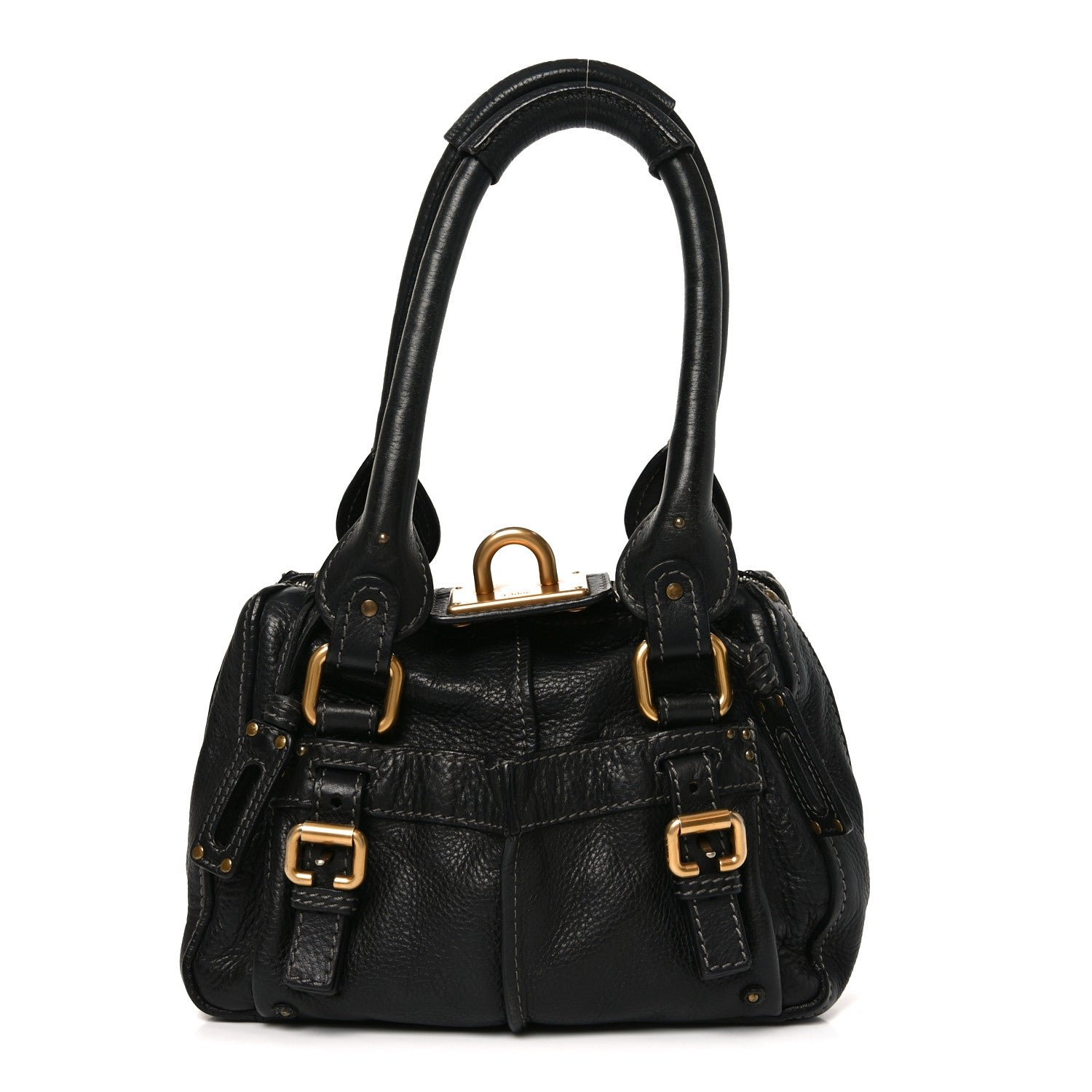 Chloe Calfskin Paddington Small Shoulder Bag Black