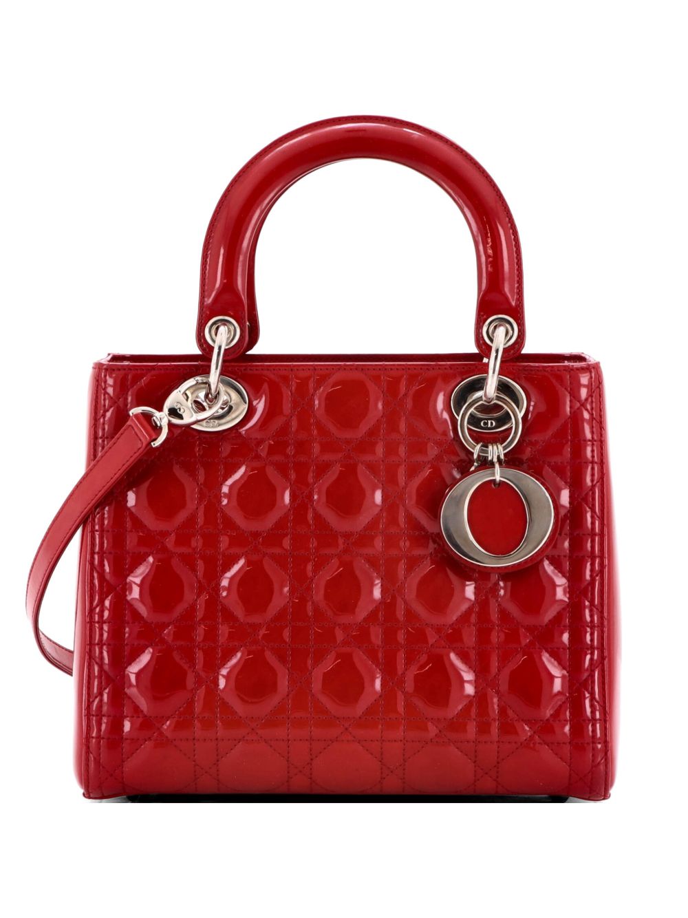 Dior Lady Dior Bag Cannage Quilt Patent Medium satchel