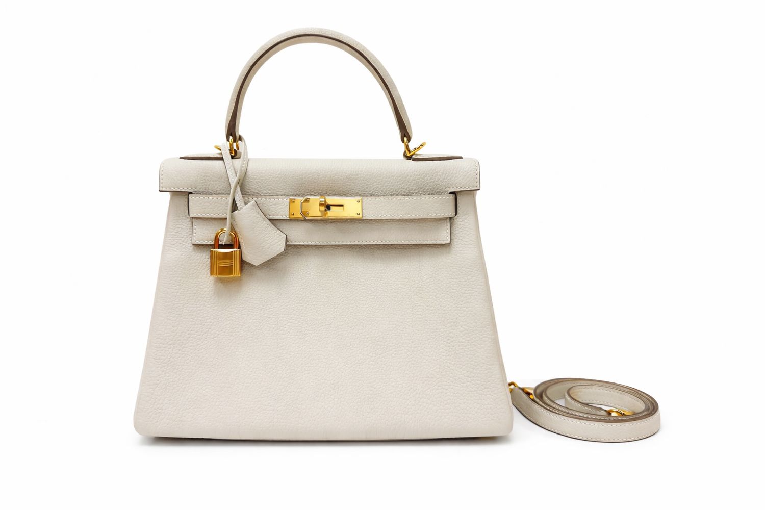 Hermes Hermes Kelly 28, Craie, Gold Hardware, Stamp W, As New in Box MA001