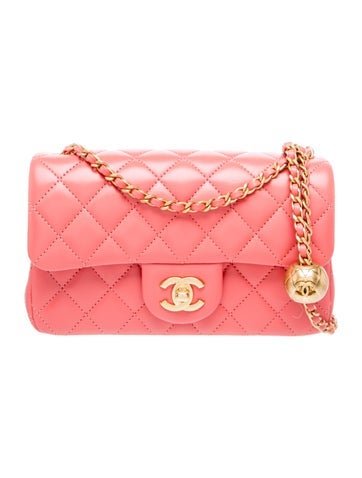 Classic Rectangular Mini Pearl Crush Flap Bag