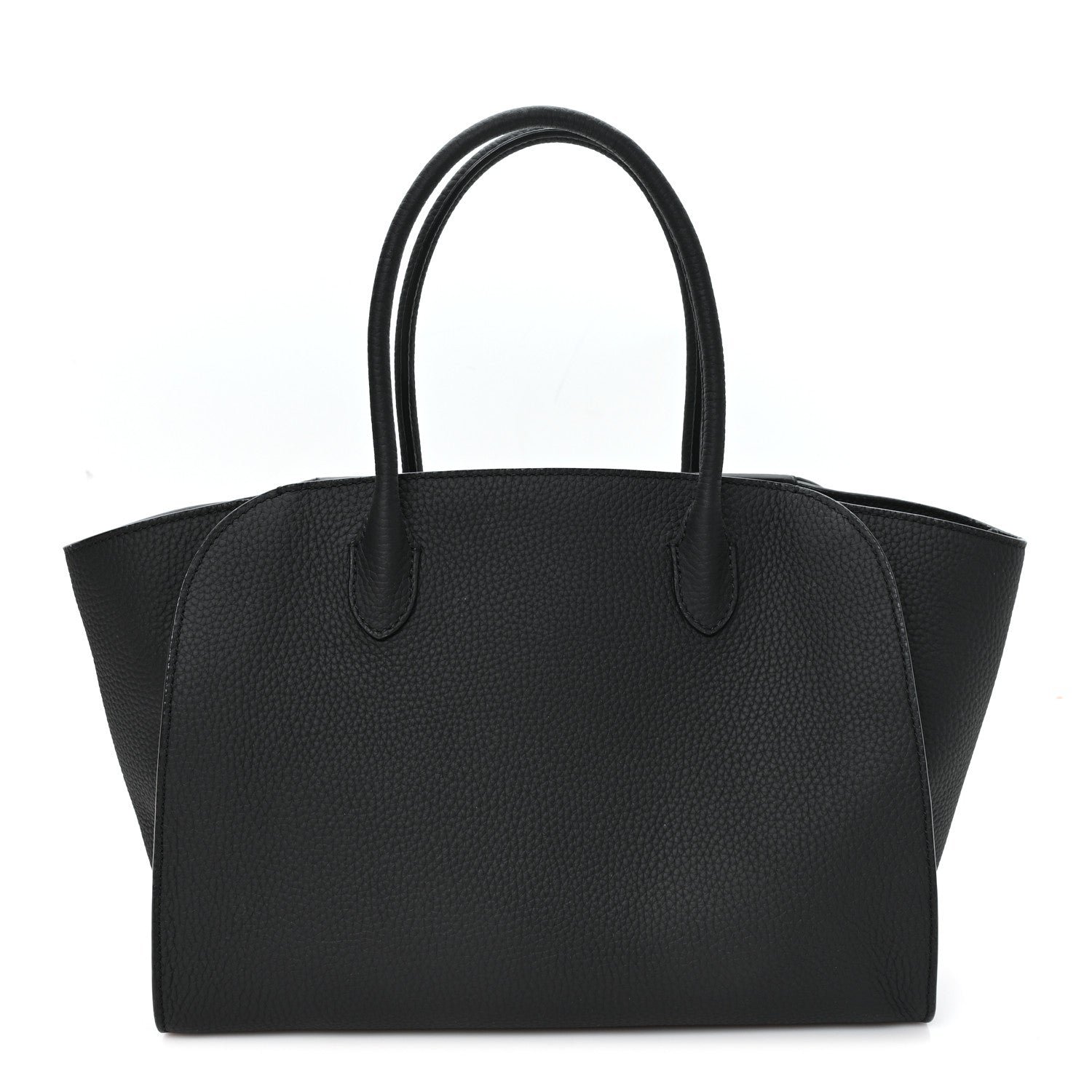 The Row Grained Calfskin Marlo 12 Tote Bag Black