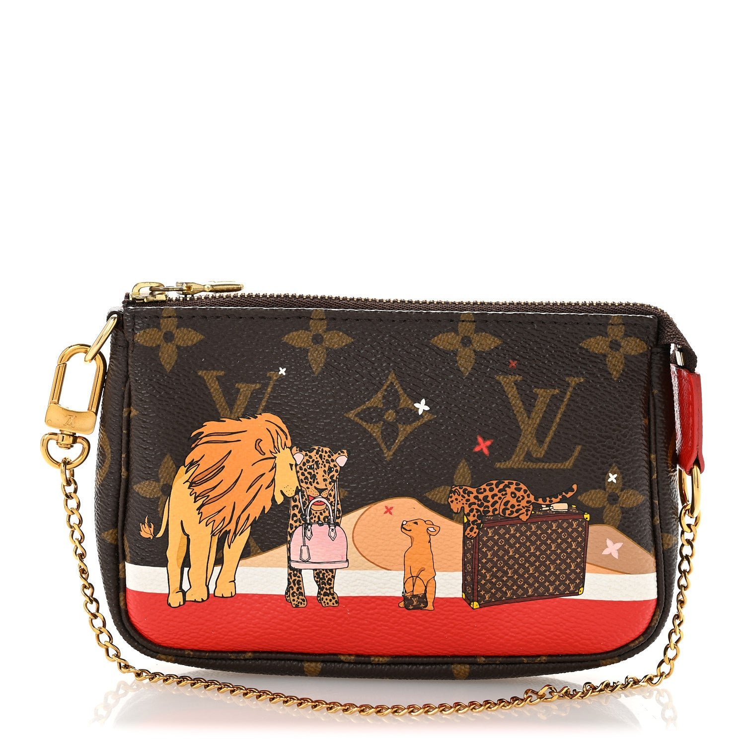 Louis Vuitton Monogram 2018 Christmas Animation Mini Cats Pochette Accessories