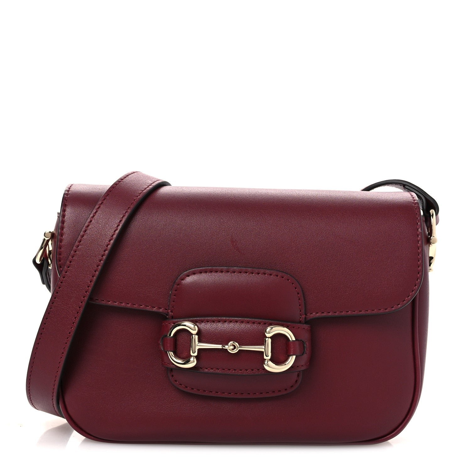 Gucci Arabella Calfskin Horsebit 1955 Shoulder Bag Rosso Ancora