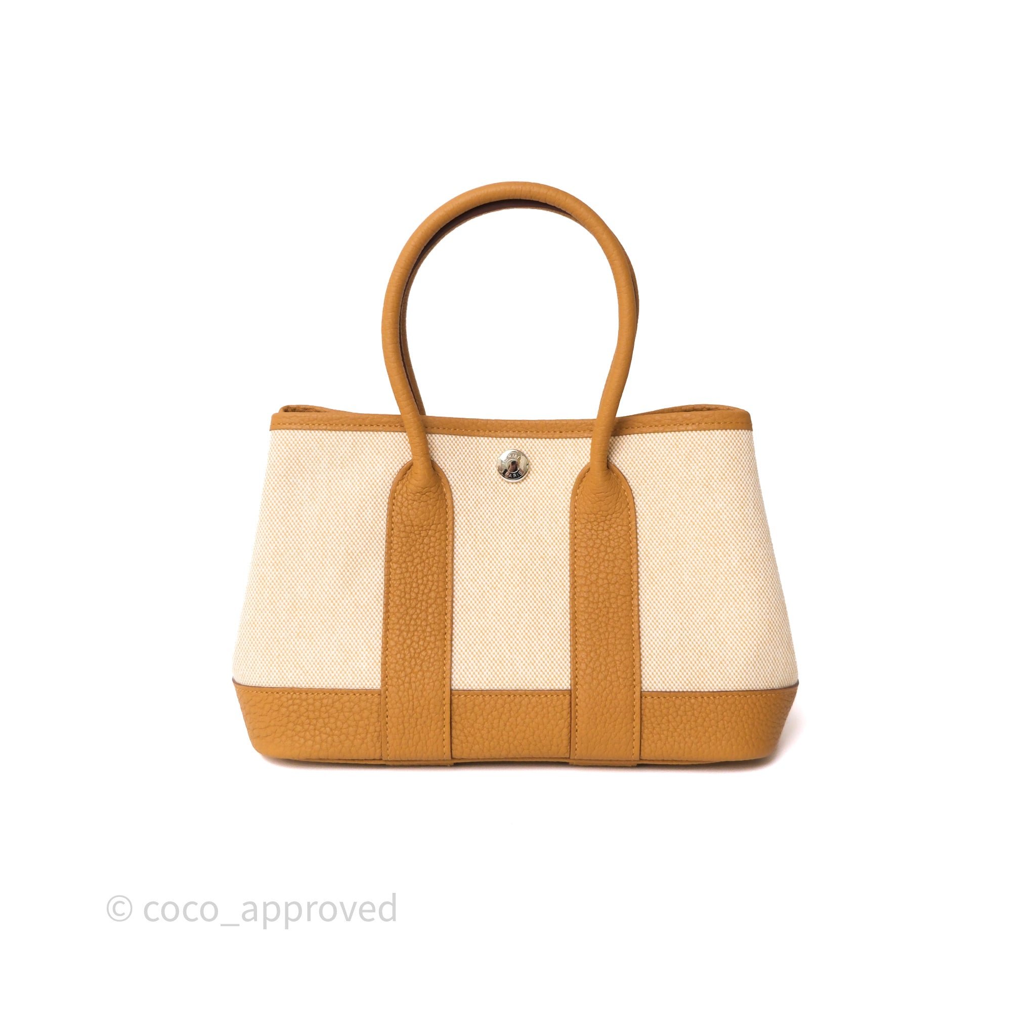 Hermès Mini Garden Party Ecru-Paille 1A/ Sesame 2S Palladium Hardware